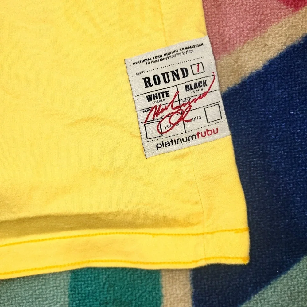 Vintage Platinum FUBU Muhammad Ali Graphic T Shirt Yellow Menswear - Picture 2 of 6